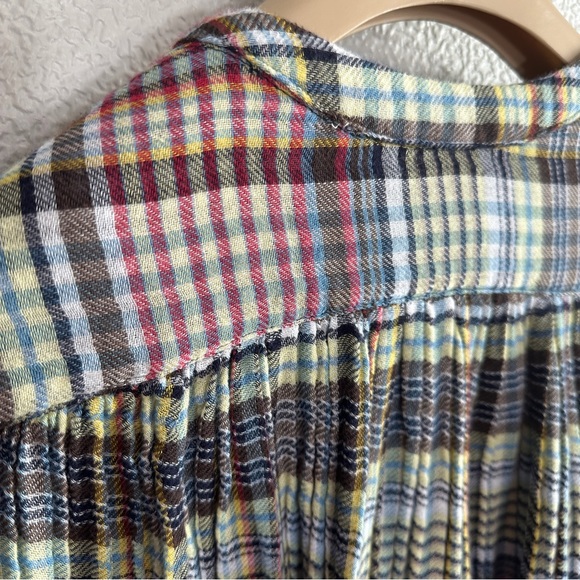 Free People Women's White Come On Over Plaid Top small‎ - Picture 5 of 12